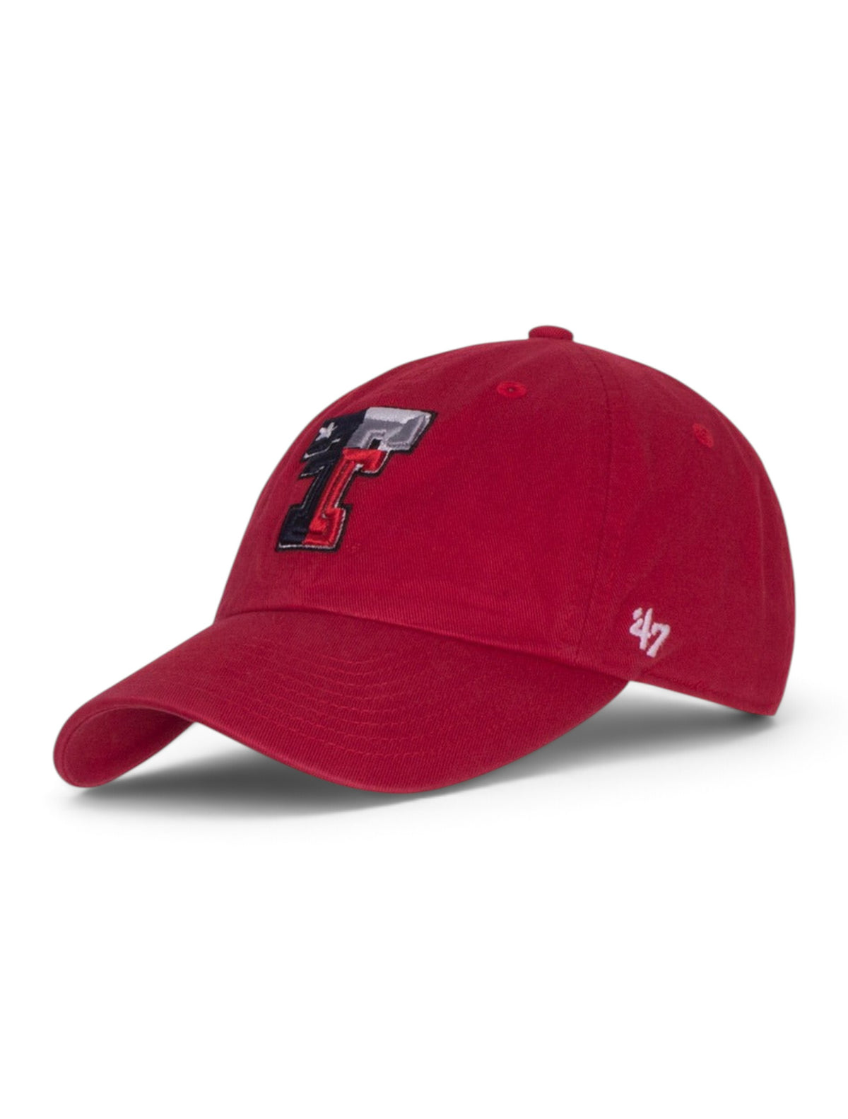 47 Brand Texas Tech Texas Flag Double T Adjustable Cap – Red front view