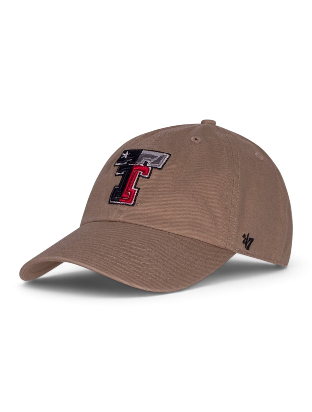 47 Brand Texas Tech Texas Flag Double T Adjustable Cap – Tan front view