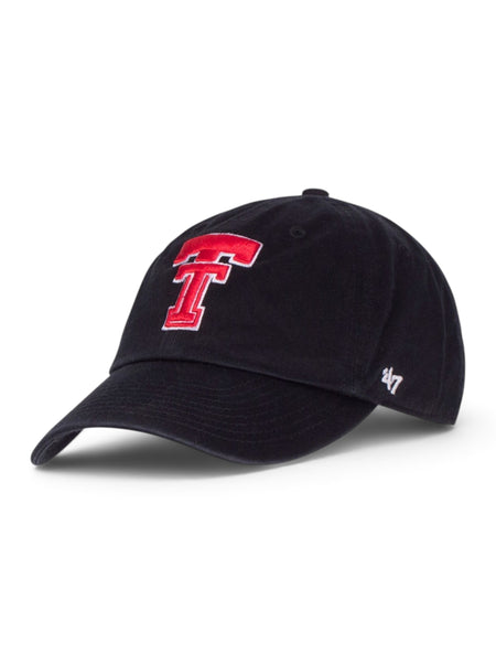 47 Brand Texas Tech Throwback Double T "Calvin" Adjustable Cap – Black front view