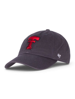 47 Brand Texas Tech Throwback Double T "Calvin" Adjustable Cap – Charcoal front view