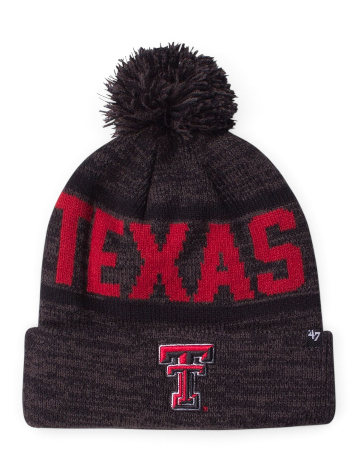 47 Brand Woven Texas Tech Charcoal Cuff Knit Cap – Front view
