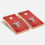 Texas Tech Red Raiders Solid Wood 2x4 Cornhole Board Set - "Weathered Throw Back Double T"
