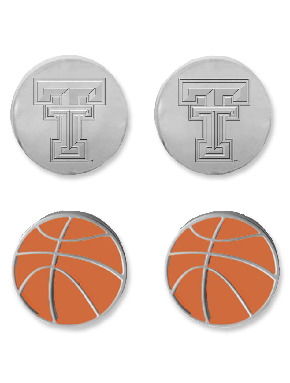 Texas Tech Red Raiders “Double Play Basketball” 2 Pack Earrings