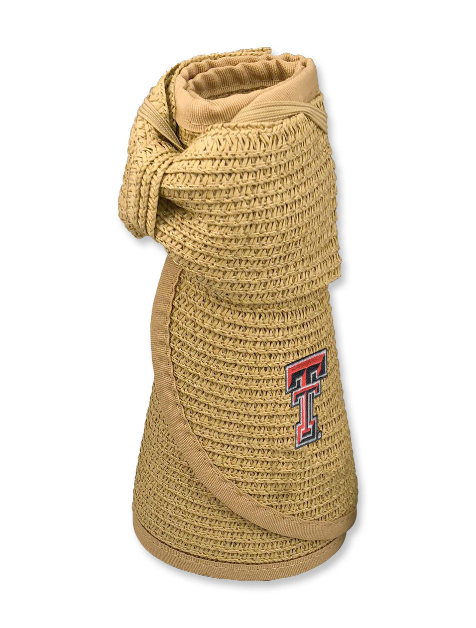 Texas Tech Straw "Lucy" Straw Roll Up Wide Brim Women's Visor