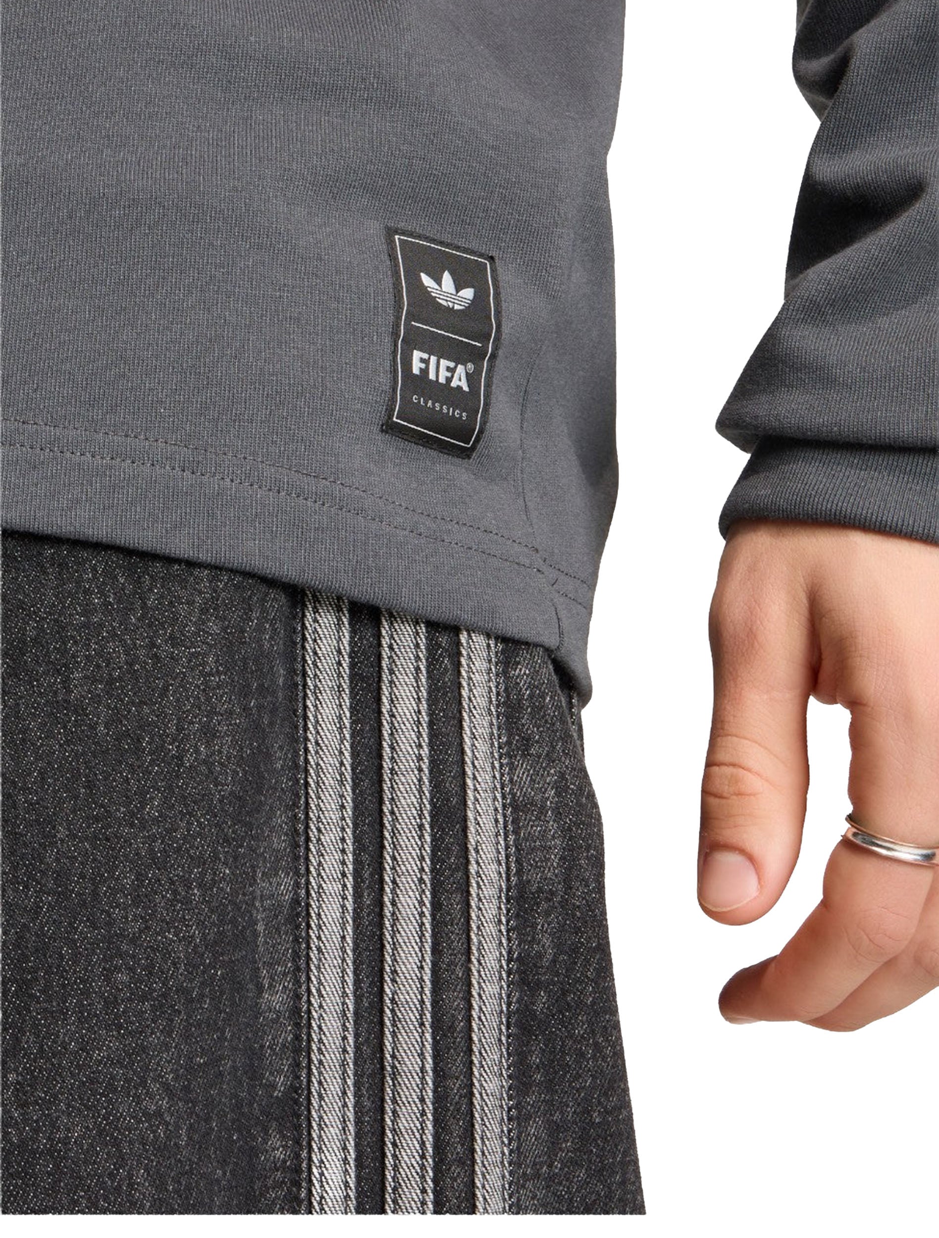 Ribbed cuff and sleeve detail on Adidas FIFA World Cup 26 Mascot Long Sleeve T-Shirt