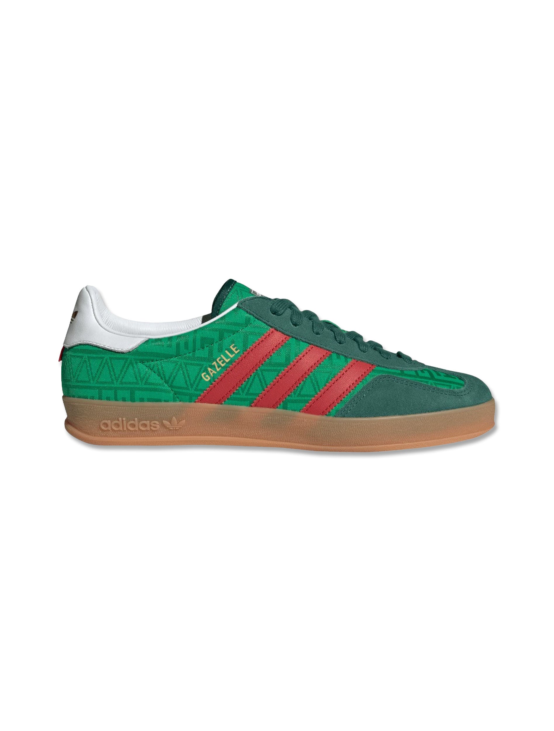 Adidas Gazelle Mexico Indoor Sneakers in Green & Scarlet