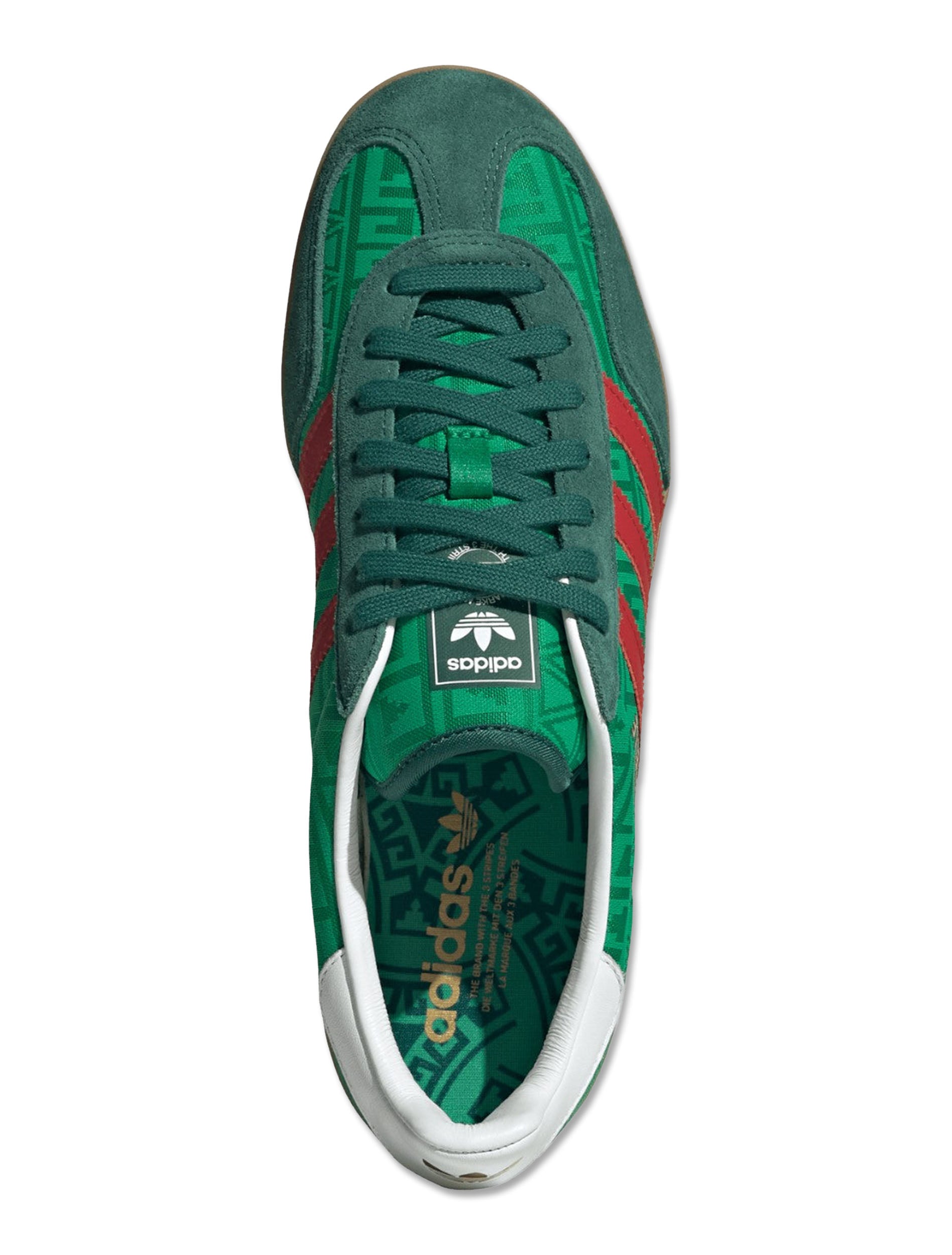 Adidas Gazelle Mexico Indoor Sneakers in Green & Scarlet