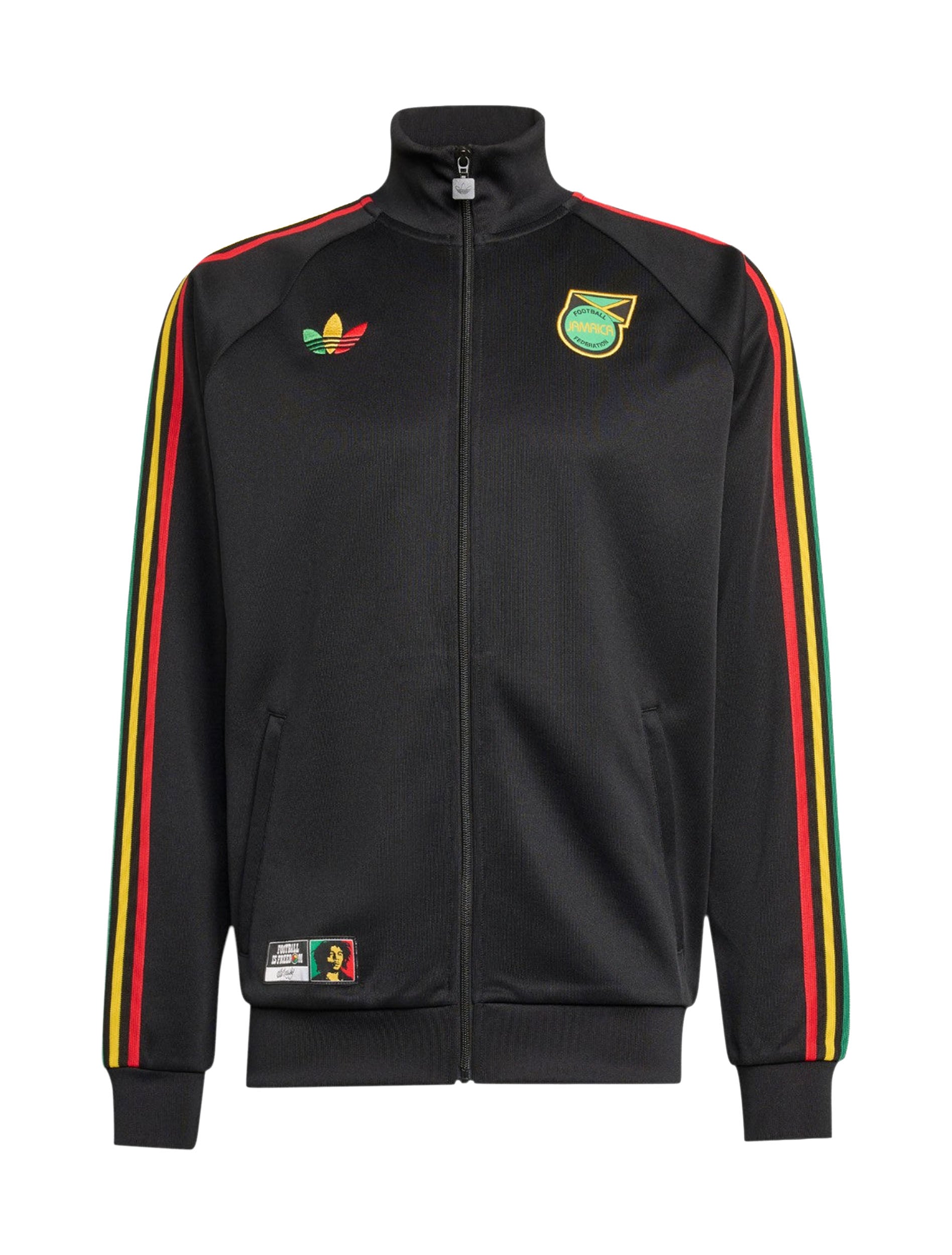Adidas Jamaica x Bob Marley Originals Track Jacket in Black — front view