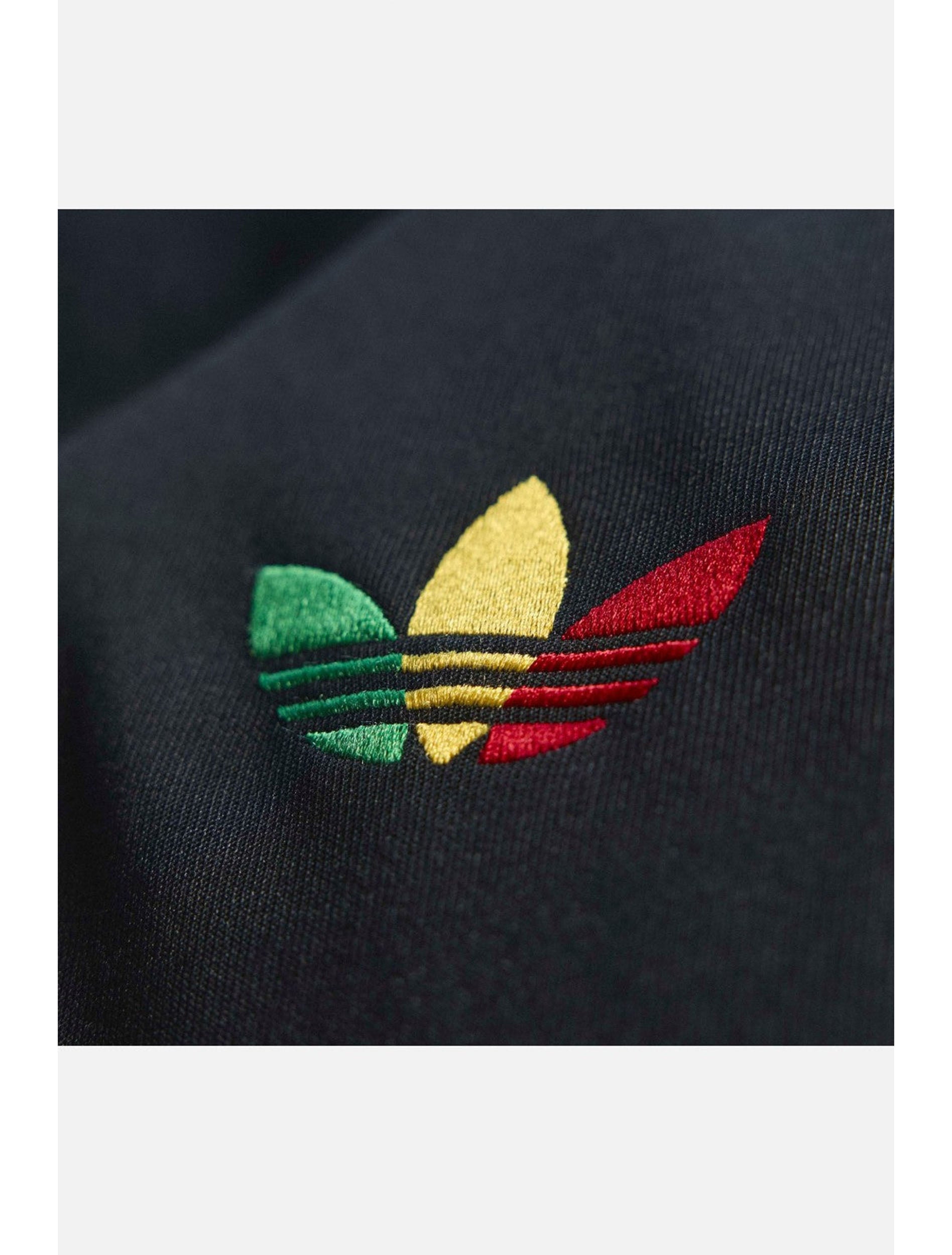 Collar and stand-collar detail on Adidas Jamaica x Bob Marley Track Jacket
