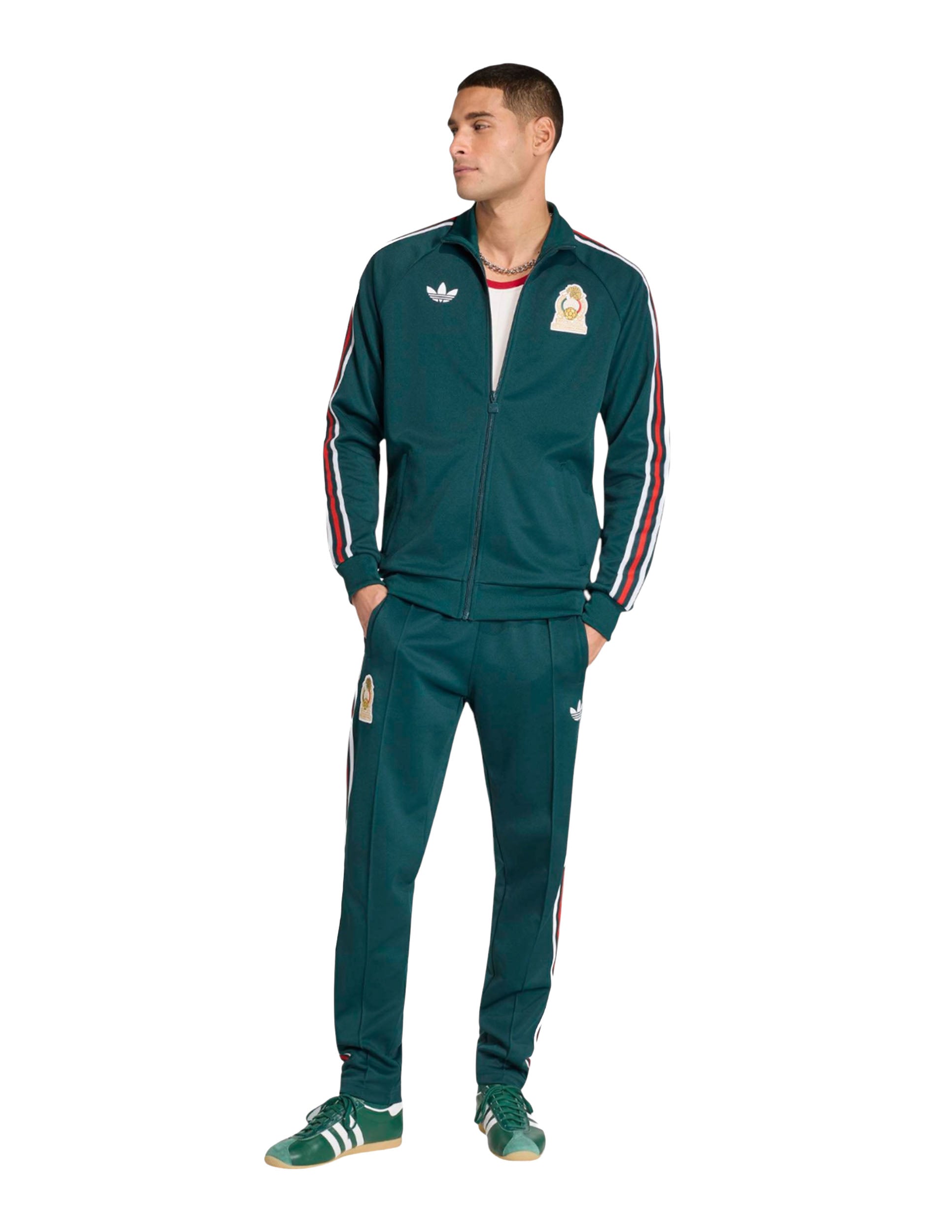 Adidas Mexico Originals Men's Track Pants styled with matching track jacket — full body