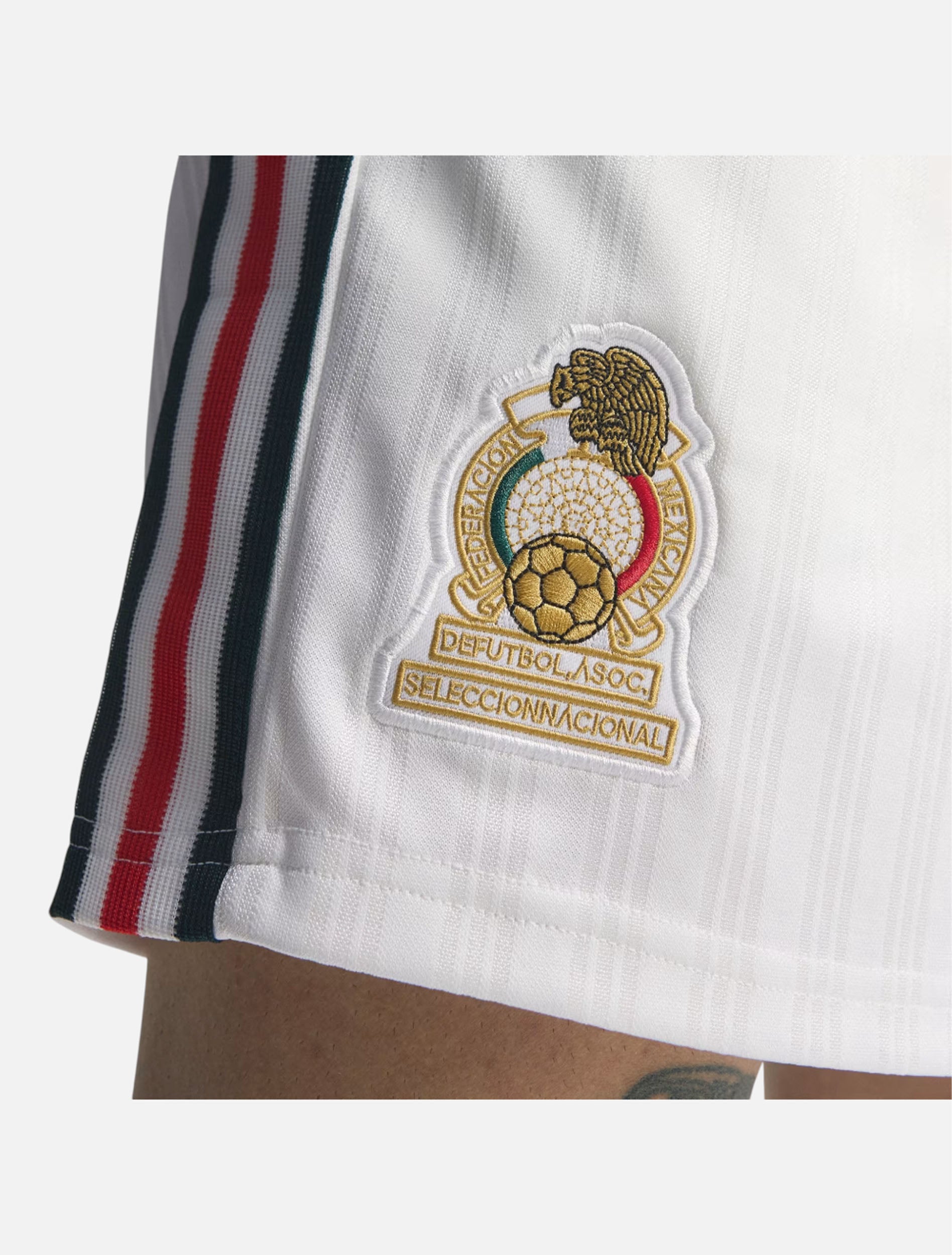 FMF crest and side stripe detail on Adidas Mexico Originals Shorts in White