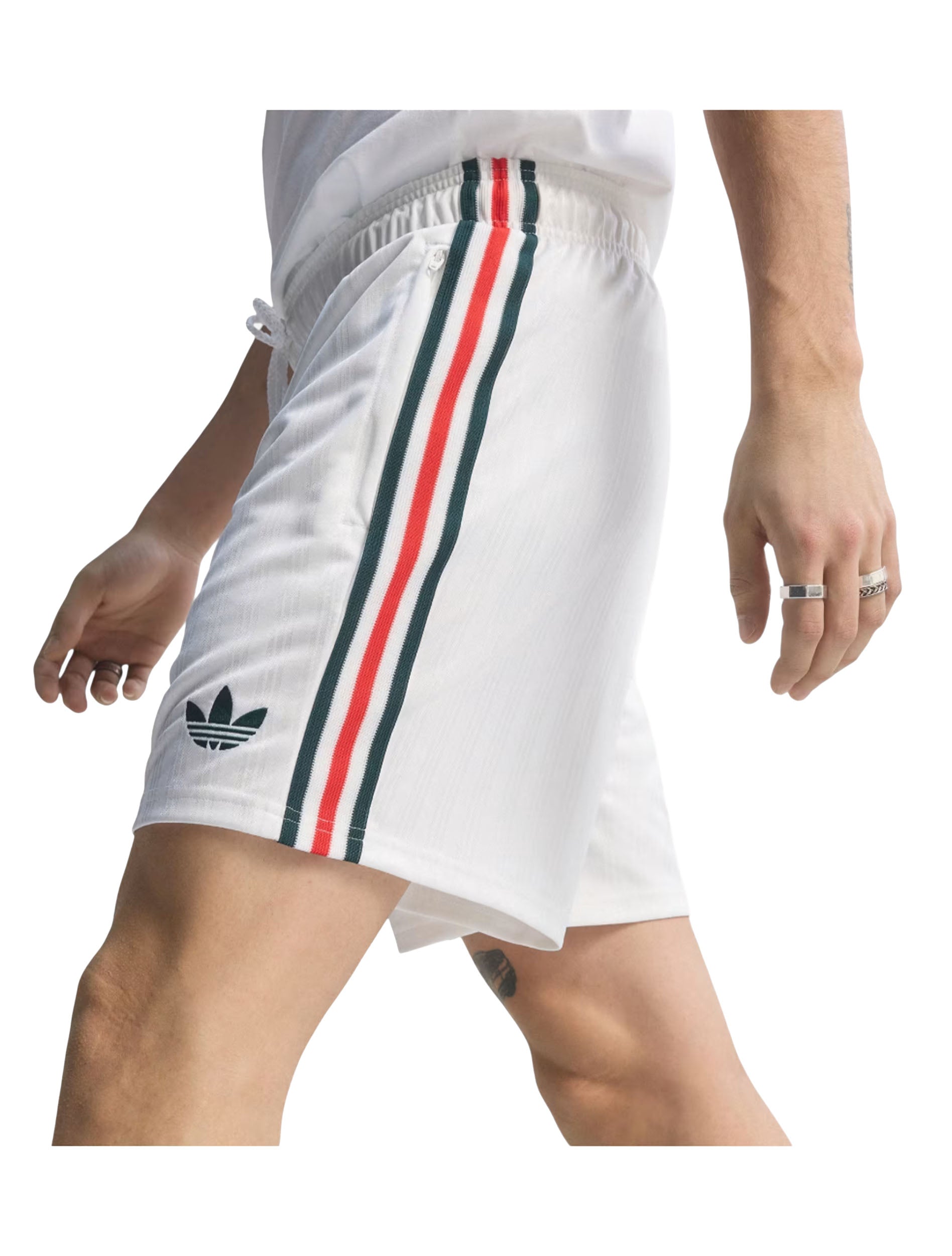 Trefoil and side stripe detail on Adidas Mexico Originals Shorts in White