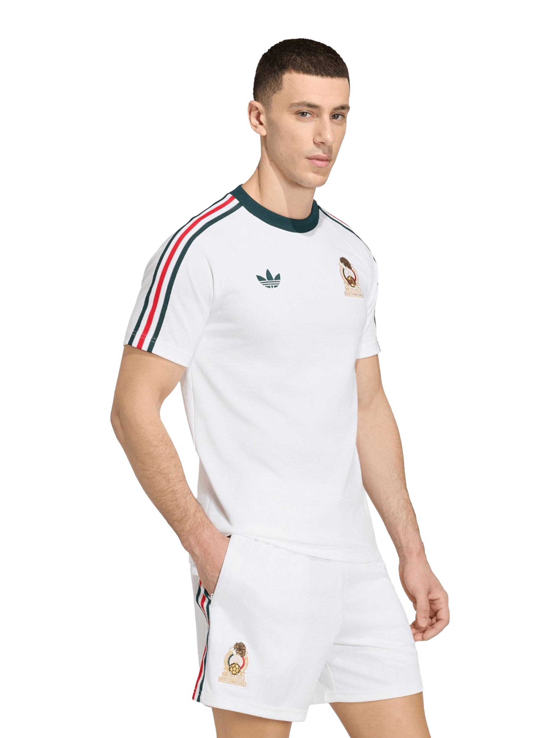 Adidas Mexico Originals T-Shirt in White worn by model — front