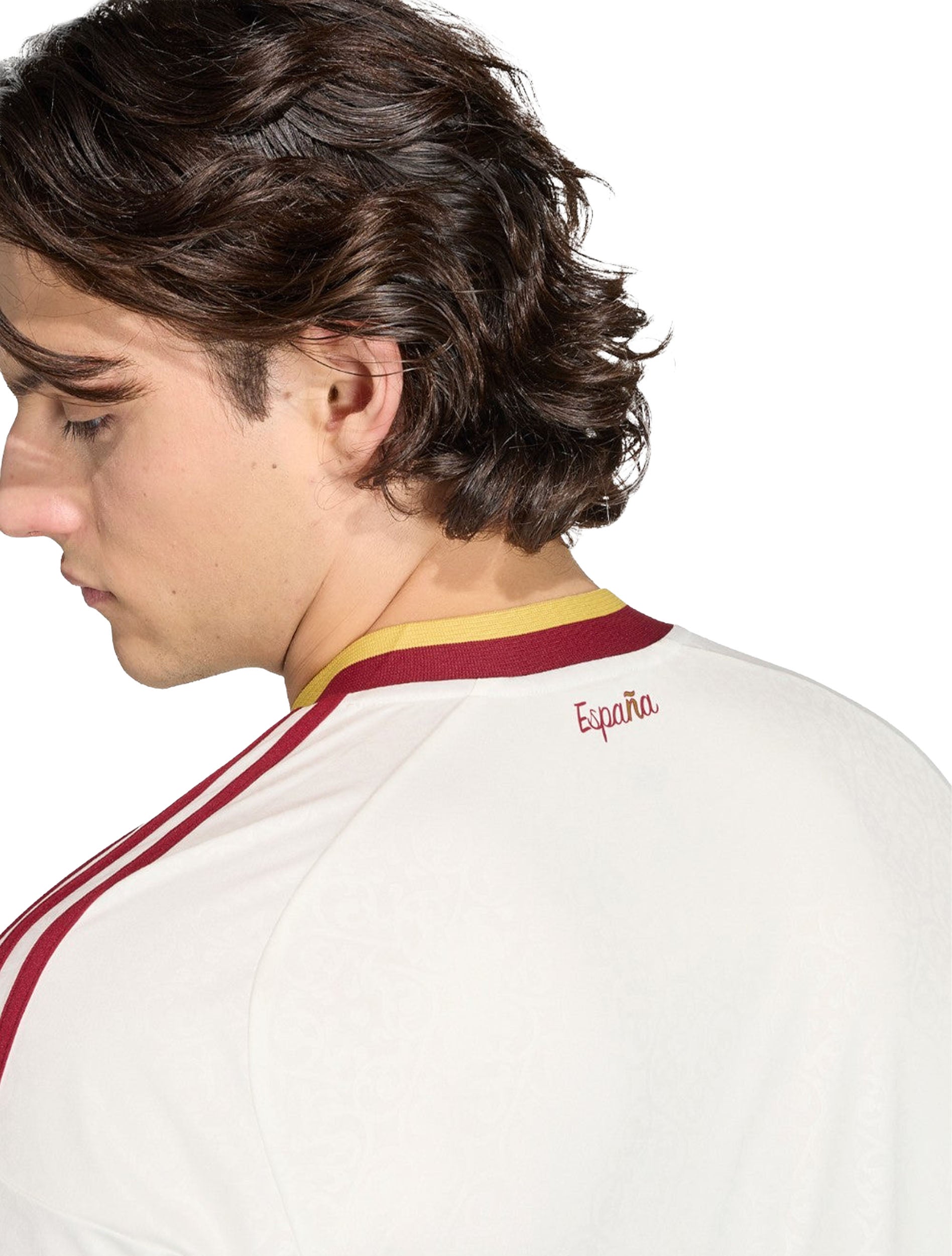 Shoulder stripe and trim detail on Adidas Spain 26 Away Jersey