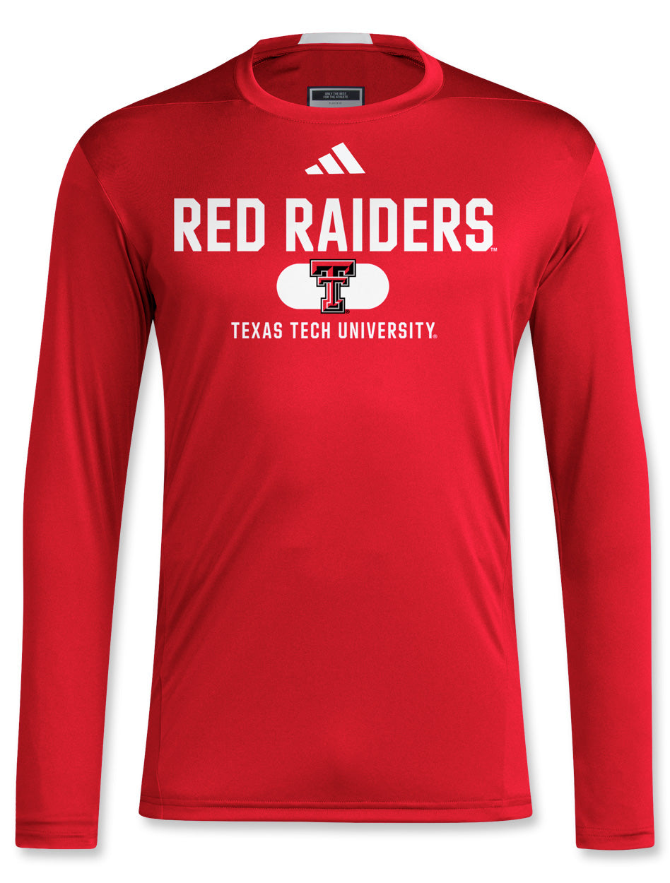 Adidas Texas Tech D4T 2024 Long Sleeve T Shirt Red Raider Outfitter