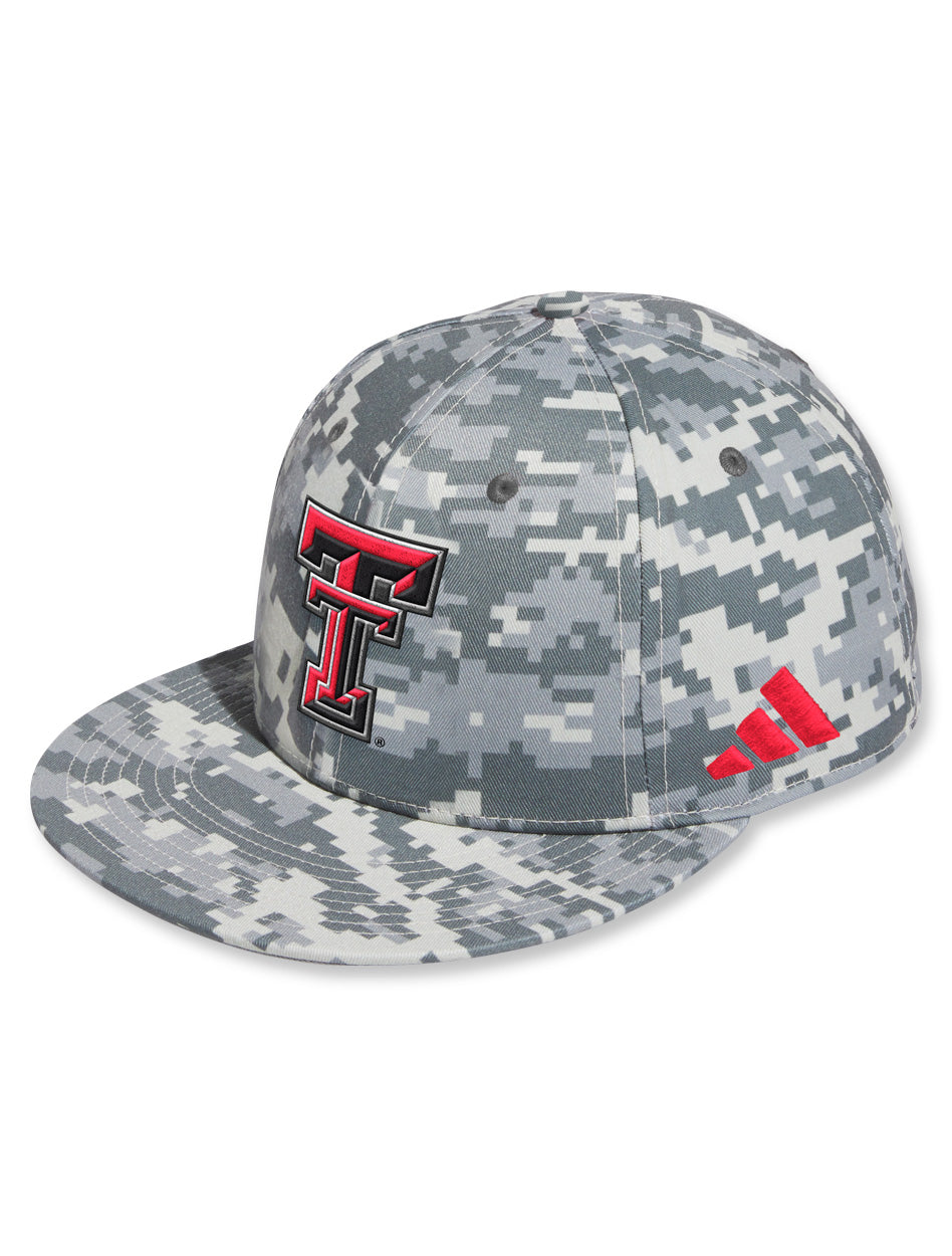 Adidas Texas Tech Double T On-Field Digital Camo Baseball Fitted Hat