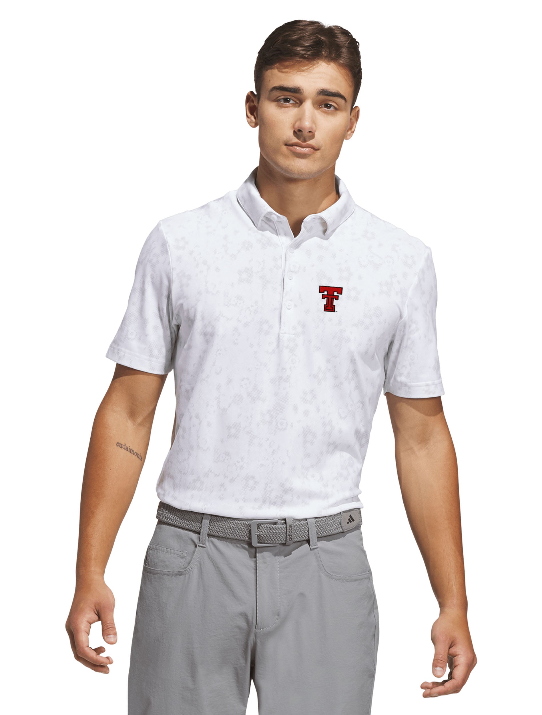 Adidas Texas Tech Golf Butterspun Mighty Blossom Print Polo