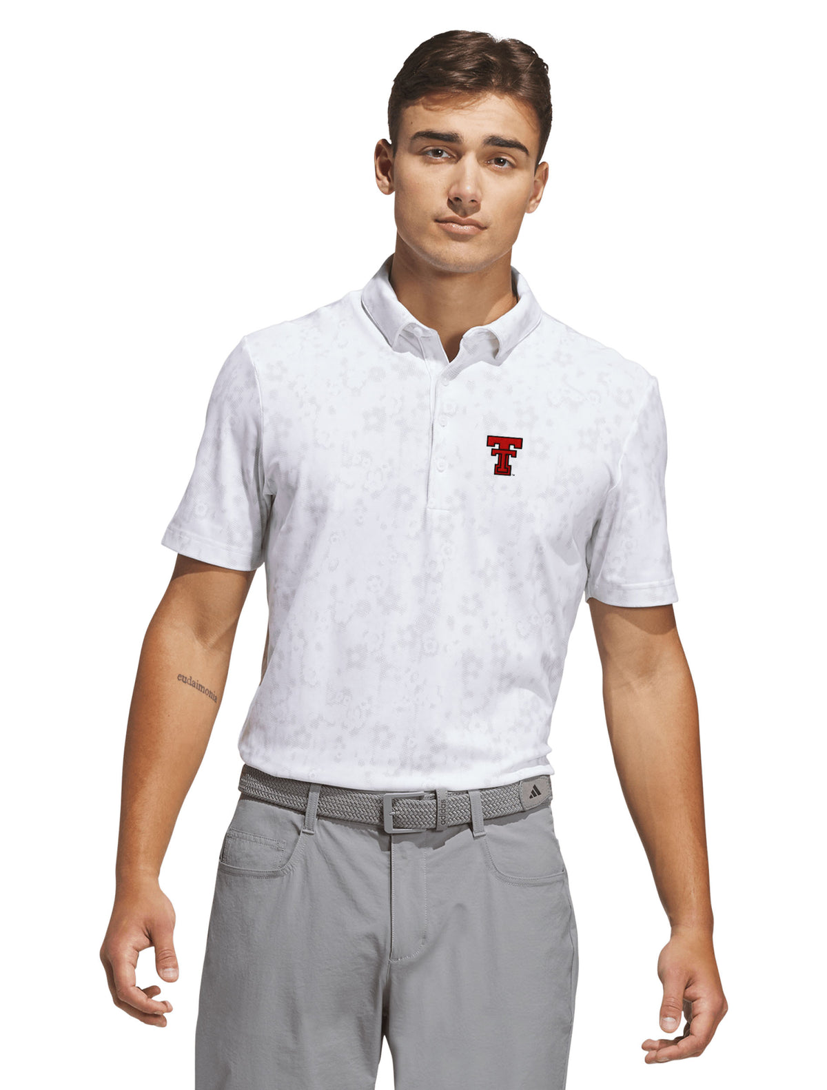 Adidas Texas Tech Golf Butterspun Mighty Blossom Print Polo