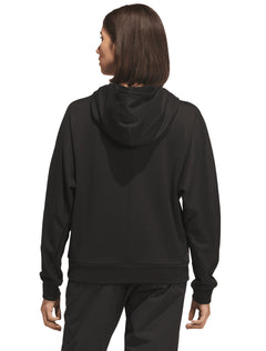 Back of the black Adidas women's golf hoodie