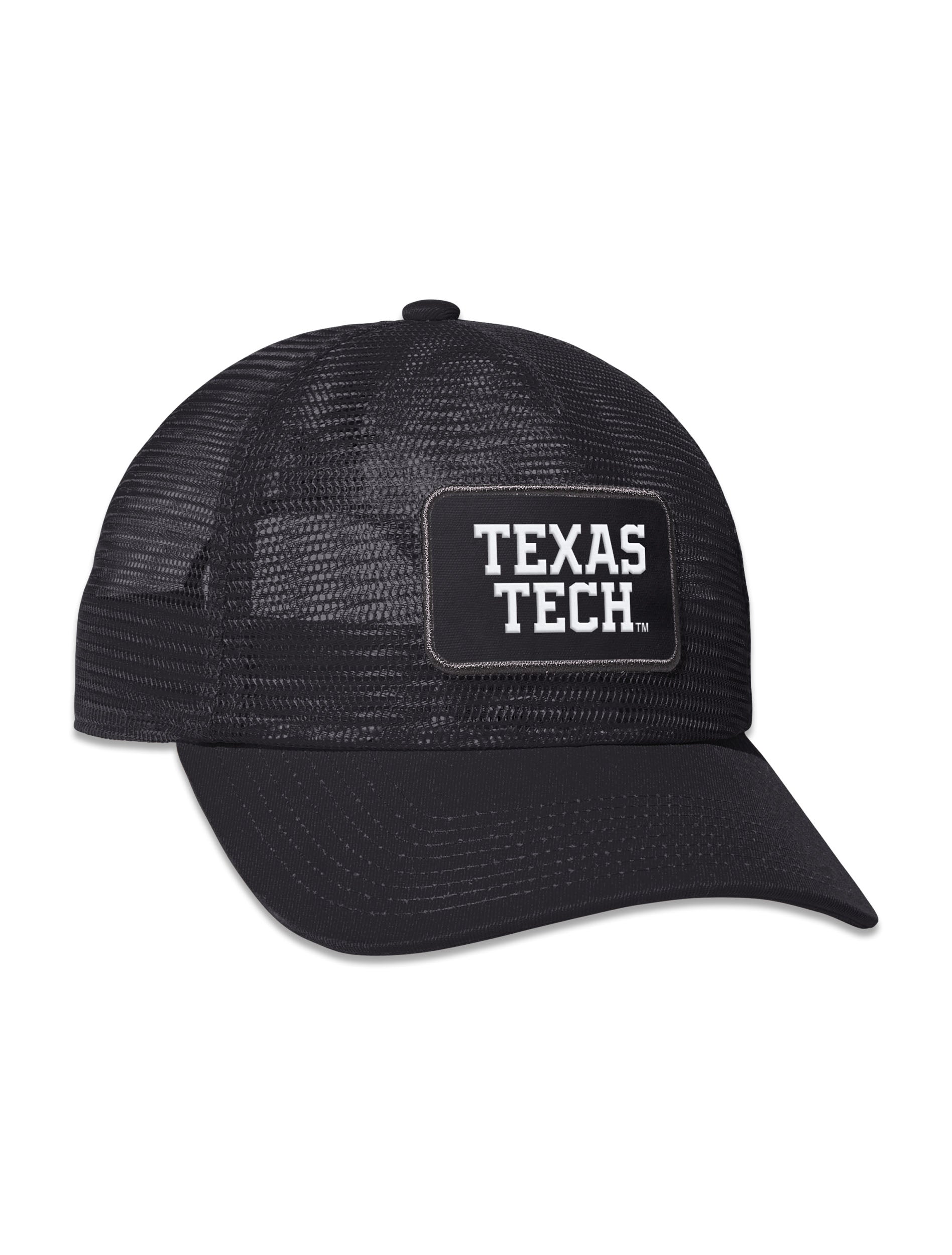 Angled view with the Double T patch removed, showing the TEXAS TECH patch underneath in white