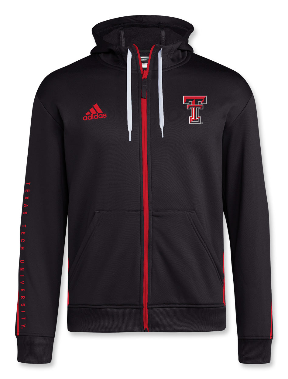 Men s Adidas Red Texas Tech Raiders 2024 Sideline Travel AEROREADY Full Zip Hoodie Size Medium