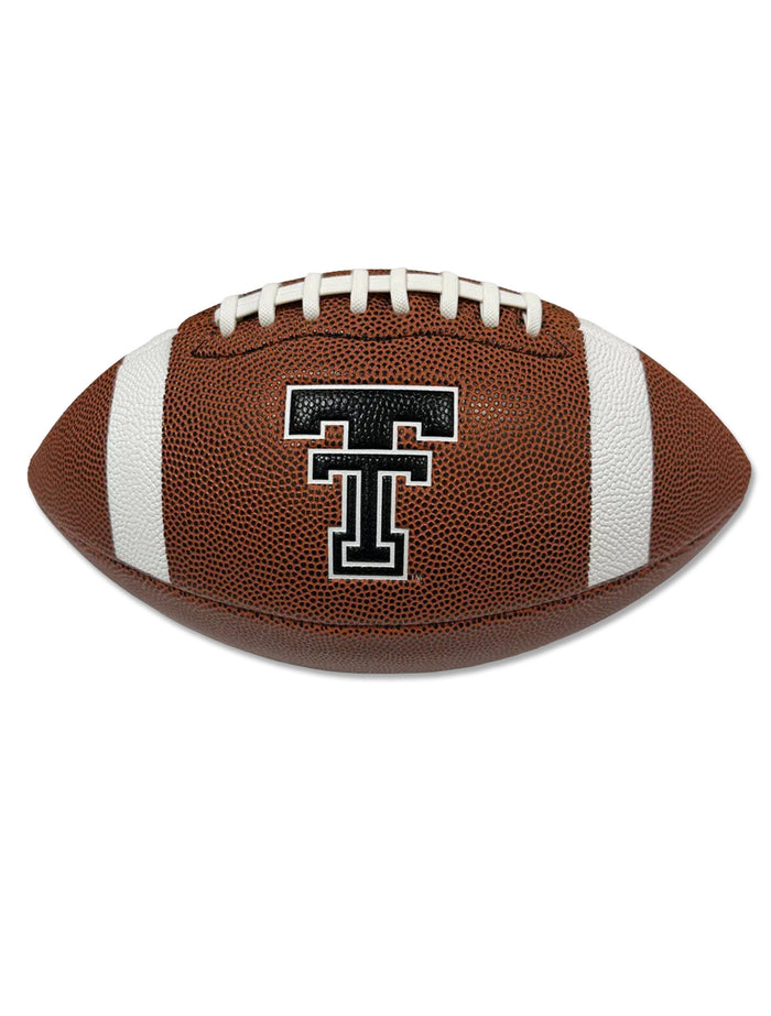 Adidas Texas Tech full size composite football with an embossed black throwback Double T outlined in white