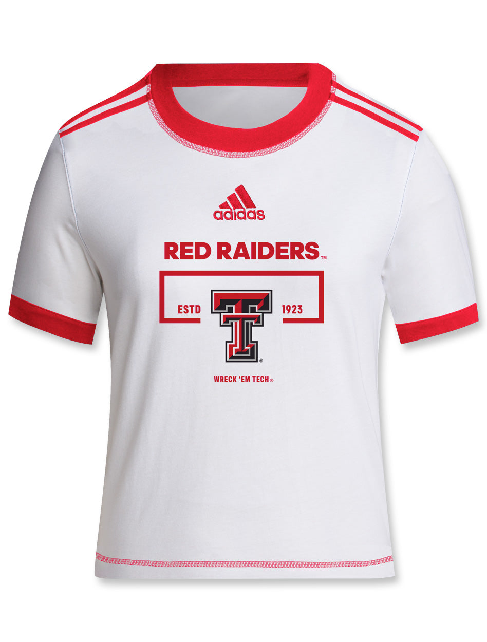 Adidas Texas Tech "Box and One" Women's 2024 3 Stripe Short Sleeve T-Shirt PRE ORDER