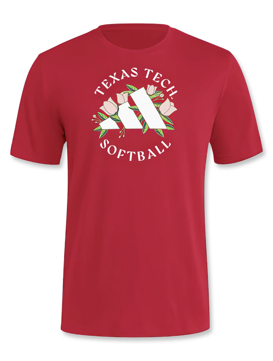 Adidas Texas Tech Flower Softball Short Sleeve T-Shirt (mts1608)