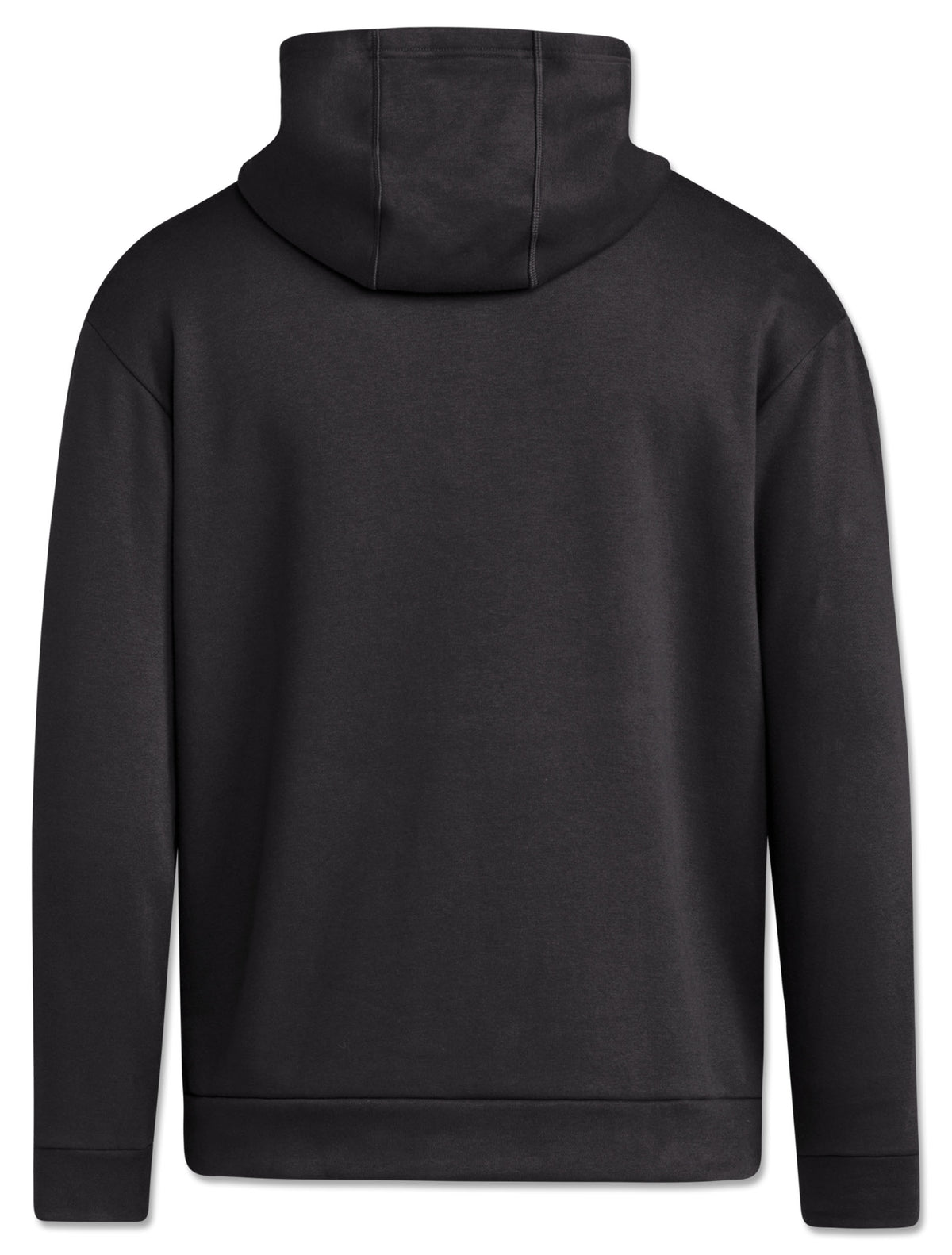 Back view of a black Adidas Texas Tech fleece hoodie