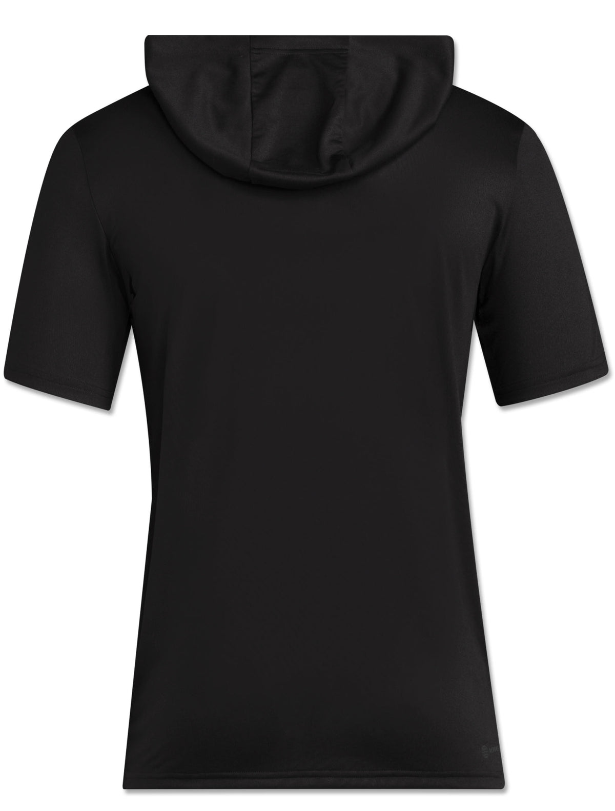 Back view of a black Adidas Texas Tech short sleeve hoodie