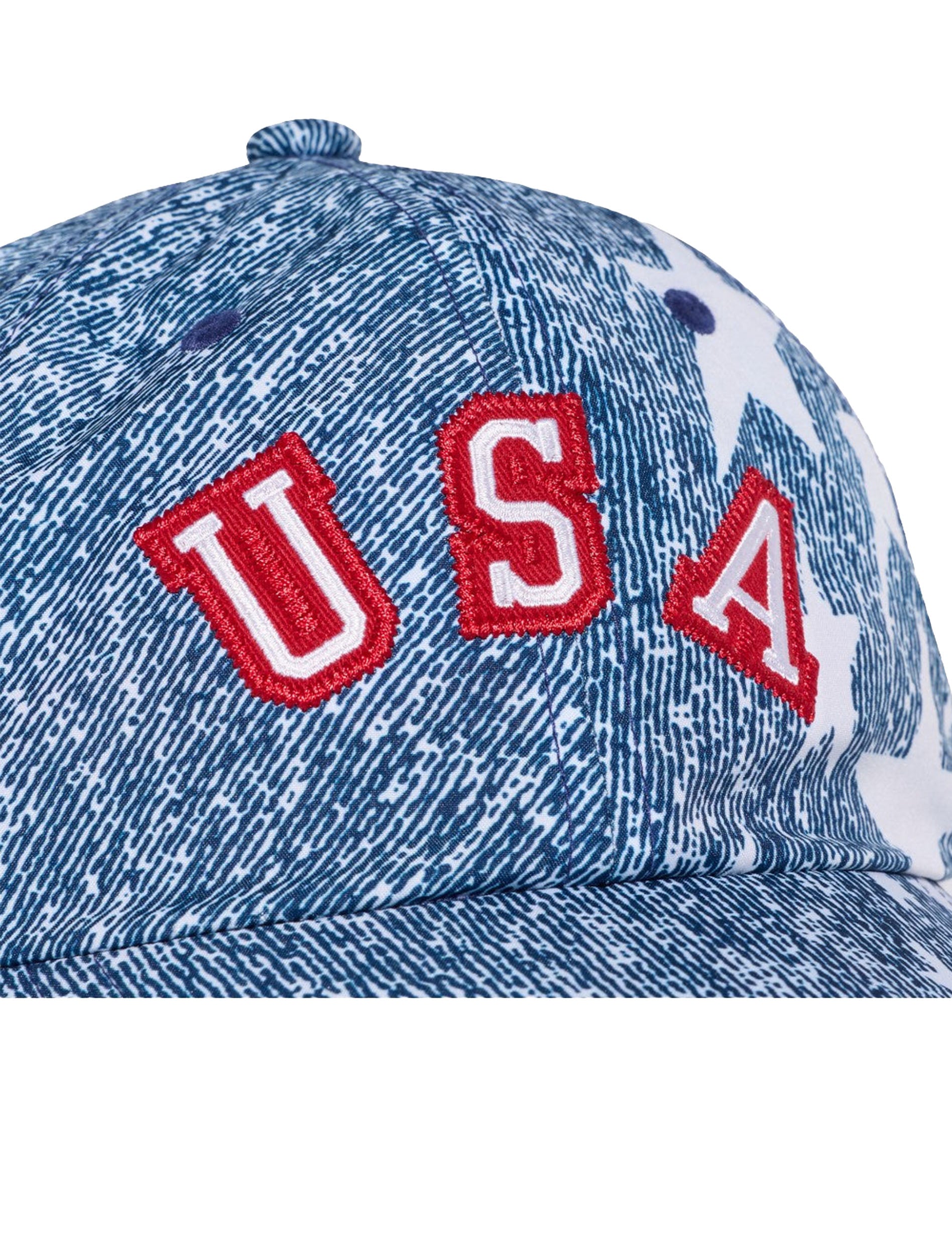 Adidas USA 94 Denim Graphic Cap — denim print detail