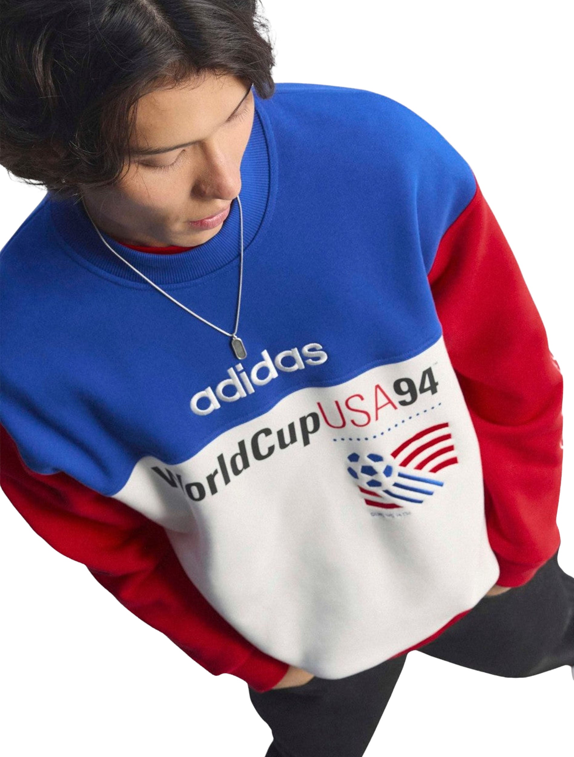 Adidas USA 94 Graphic Sweatshirt in Royal Blue & Cloud White – Red