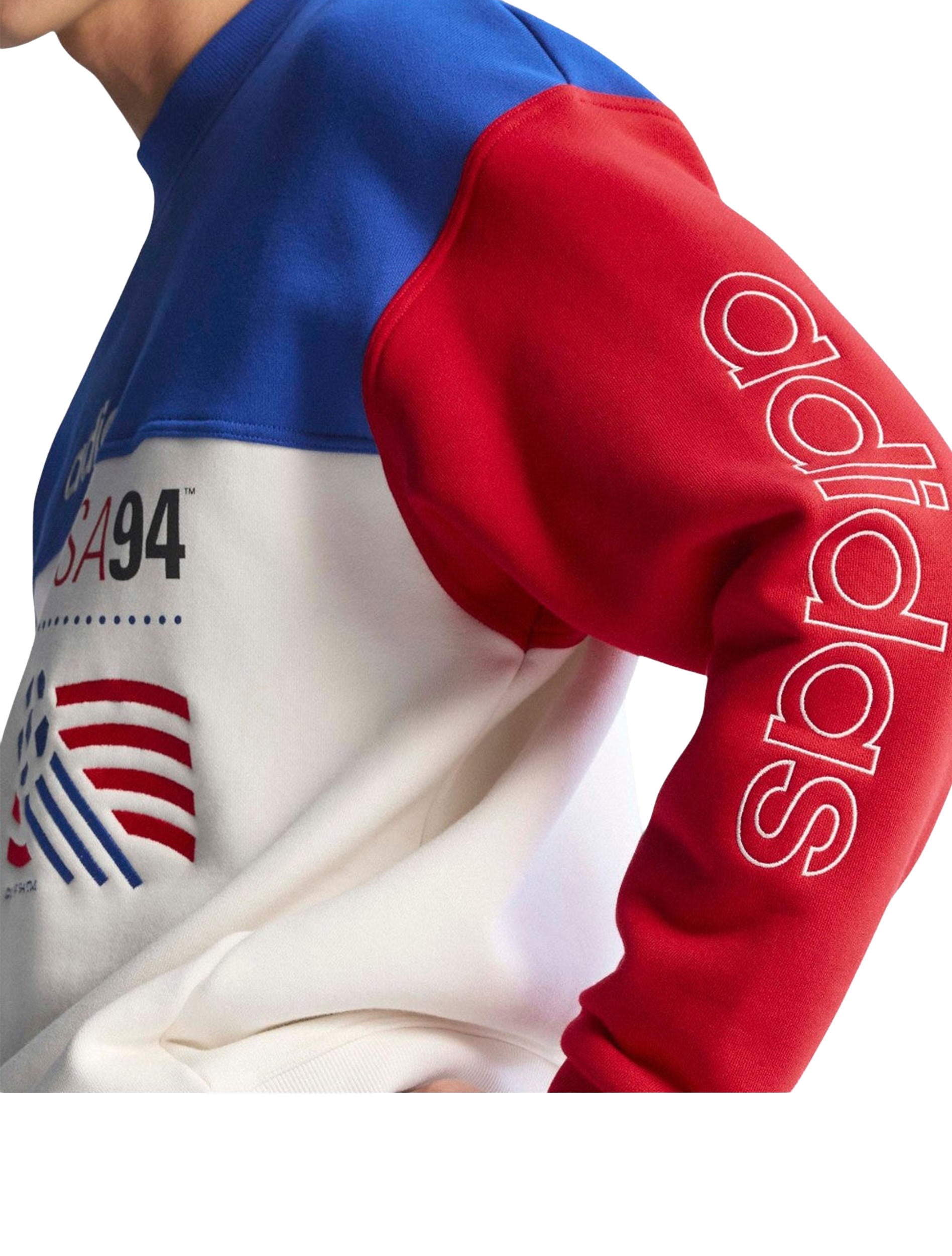 Adidas USA 94 Graphic Sweatshirt in Royal Blue & Cloud White – Red