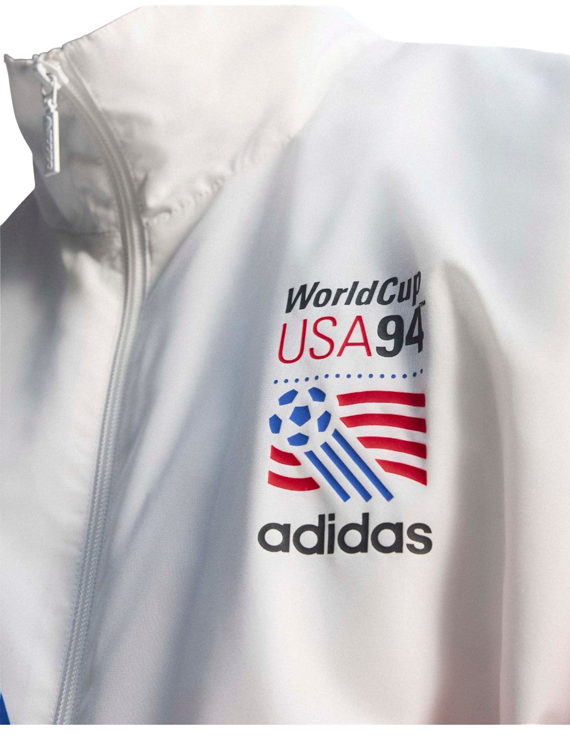 Adidas USA 94 Graphic Woven Track Jacket in Cloud White – Red