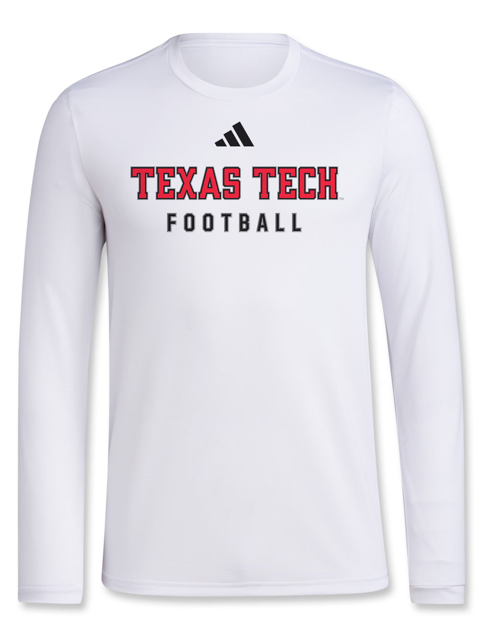 Adidas Texas Tech "2025 Sideline Football" Long Sleeve T-Shirt