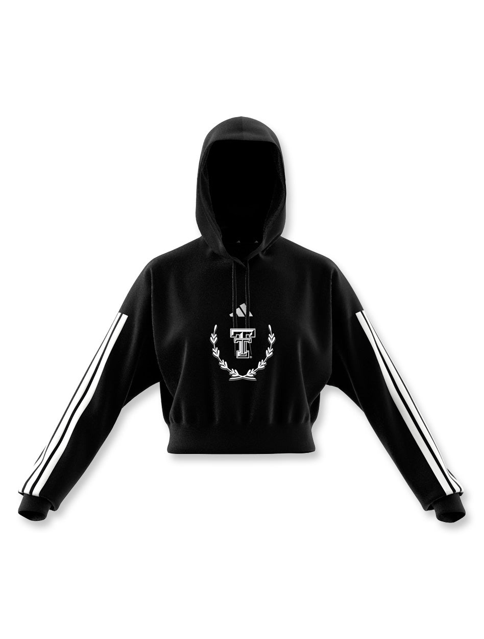 Adidas Texas Tech "3 Stripe" Cropped Hood