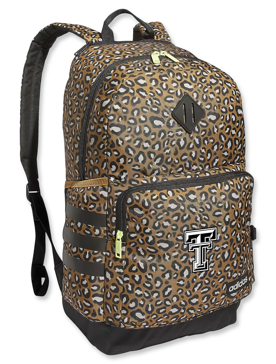Adidas Texas Tech Black and White Double T "Classic 3S 4" Cheetah Backpack