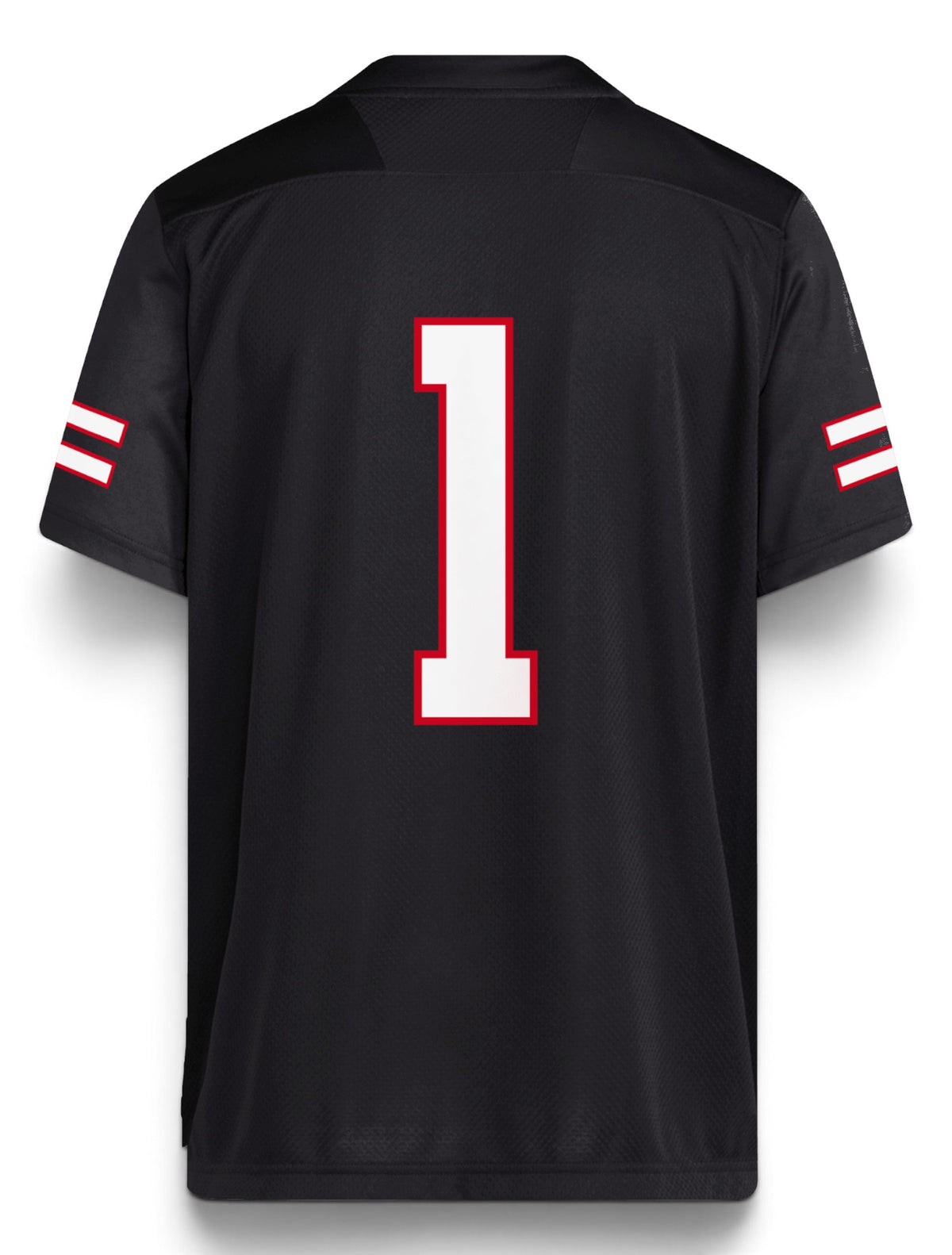 Adidas Texas Tech custom name jersey back view — black