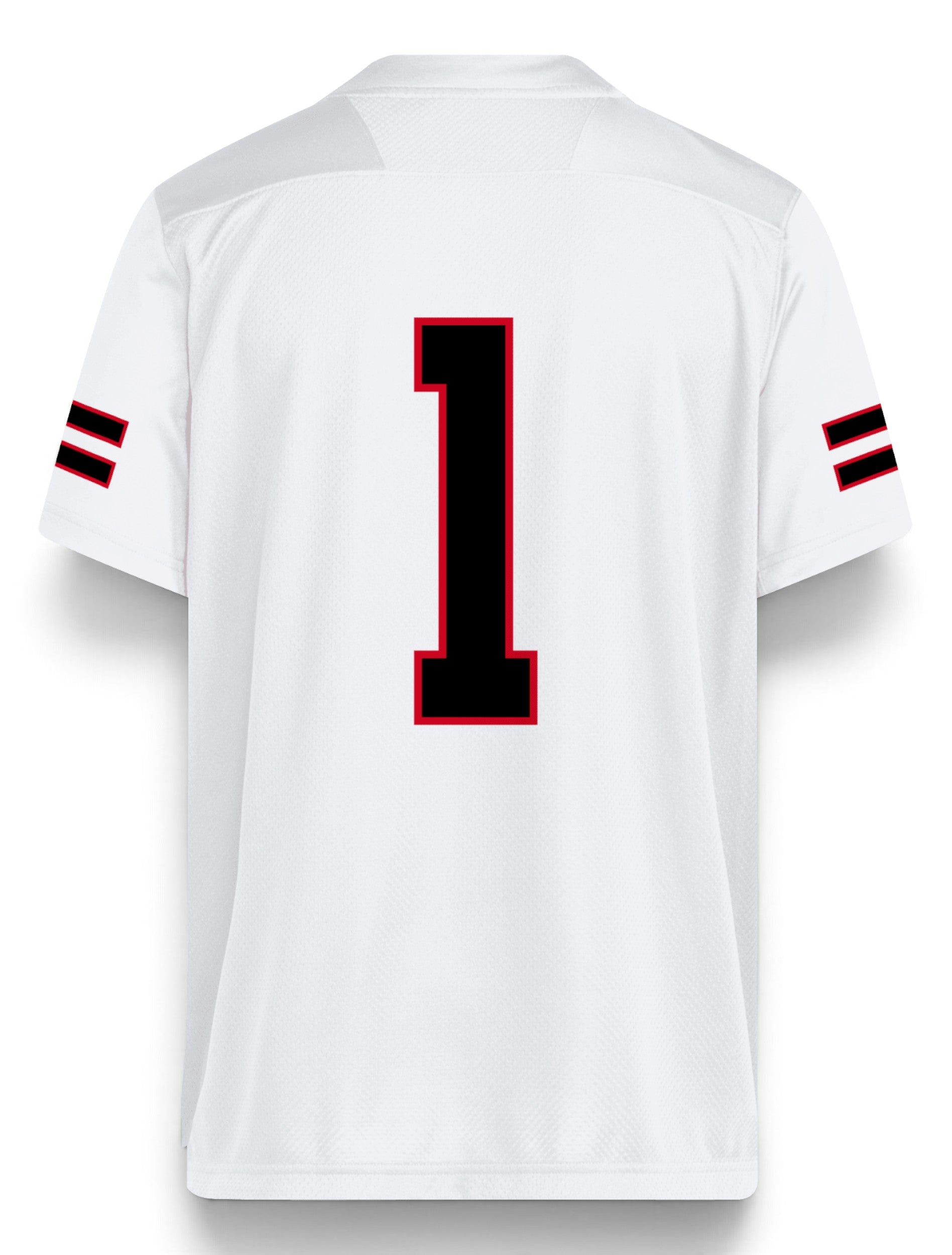 Adidas Texas Tech custom name jersey back view — white