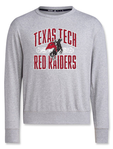 Adidas Texas Tech "Heritage Distressed Patch" Vintage Crew Sweatshirt