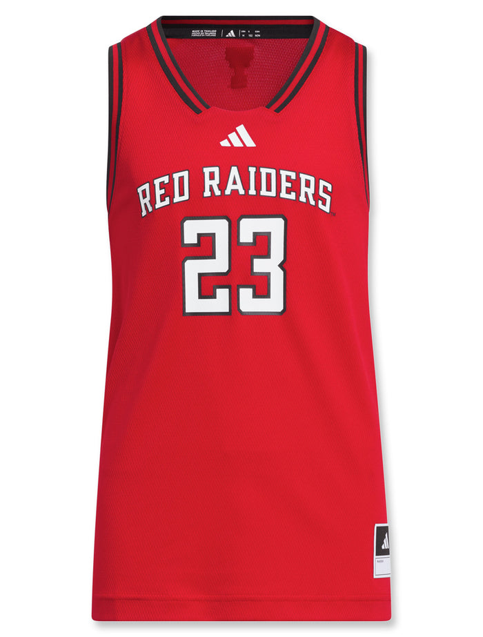 Texas Tech youth basketball jersey, Texas Tech #23 jersey, Red Raiders youth jersey, Adidas Texas Tech basketball jersey, Texas Tech youth athletic wear, Texas Tech game day gear, Texas Tech basketball uniform, Texas Tech kids sports apparel, Red Raiders youth team jersey, Texas Tech youth fan gear, Texas Tech youth performance jersey, Texas Tech kids basketball shirt, Texas Tech youth Adidas apparel, Texas Tech spirit wear for kids, Red Raiders youth basketball top.