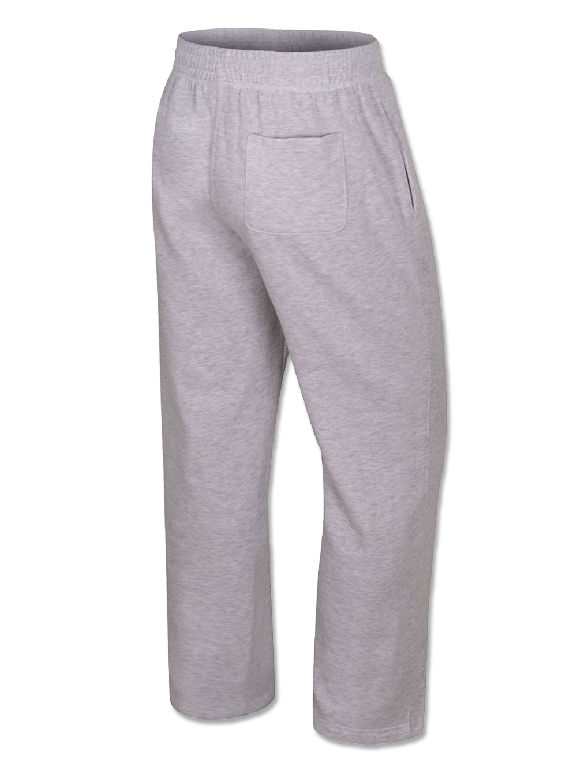 Back of light heather grey Texas Tech sweatpants showing the elastic waistband and a single patch pocket