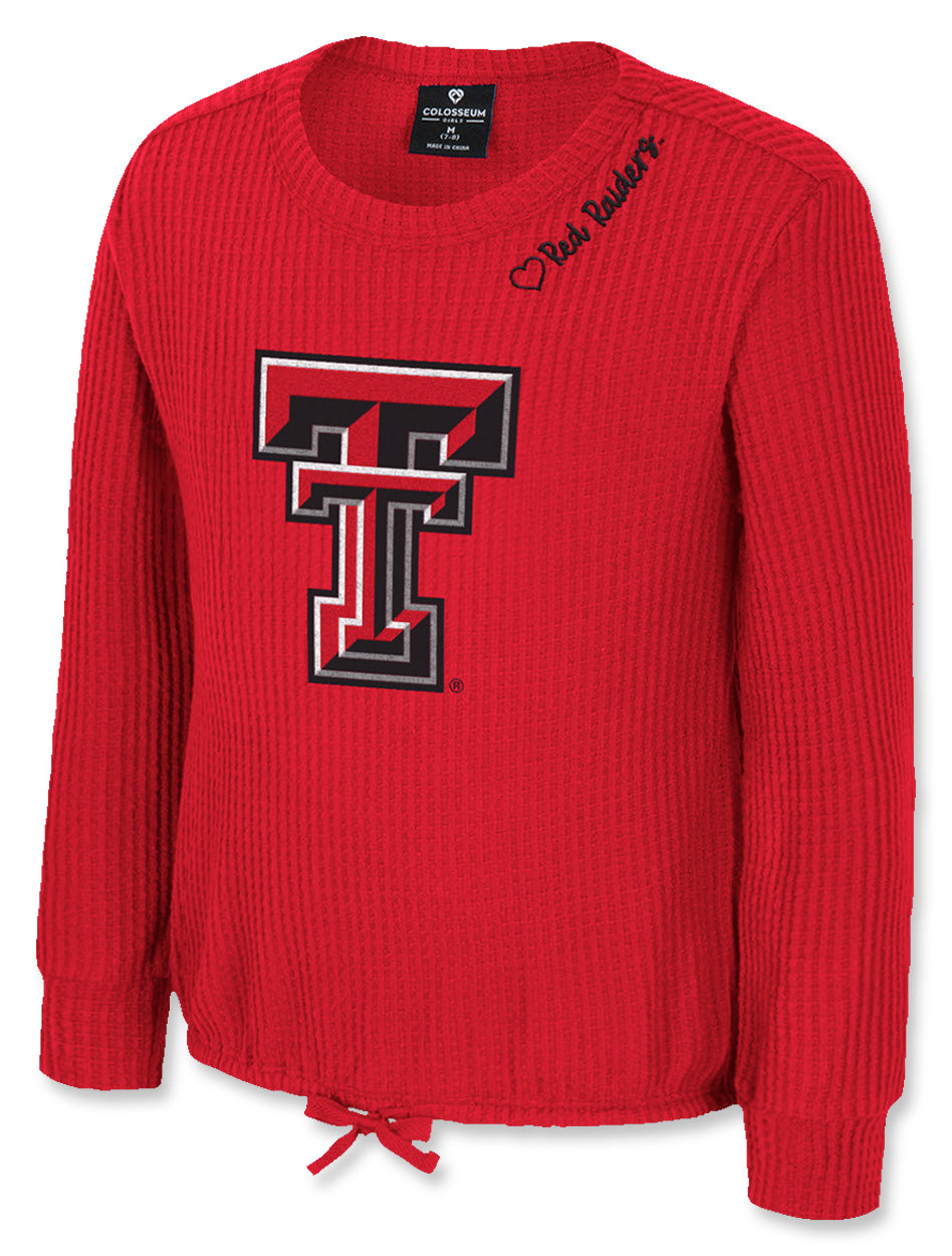 Arena Texas Tech "Beutopia"  Youth Girls Waffle Long Sleeve