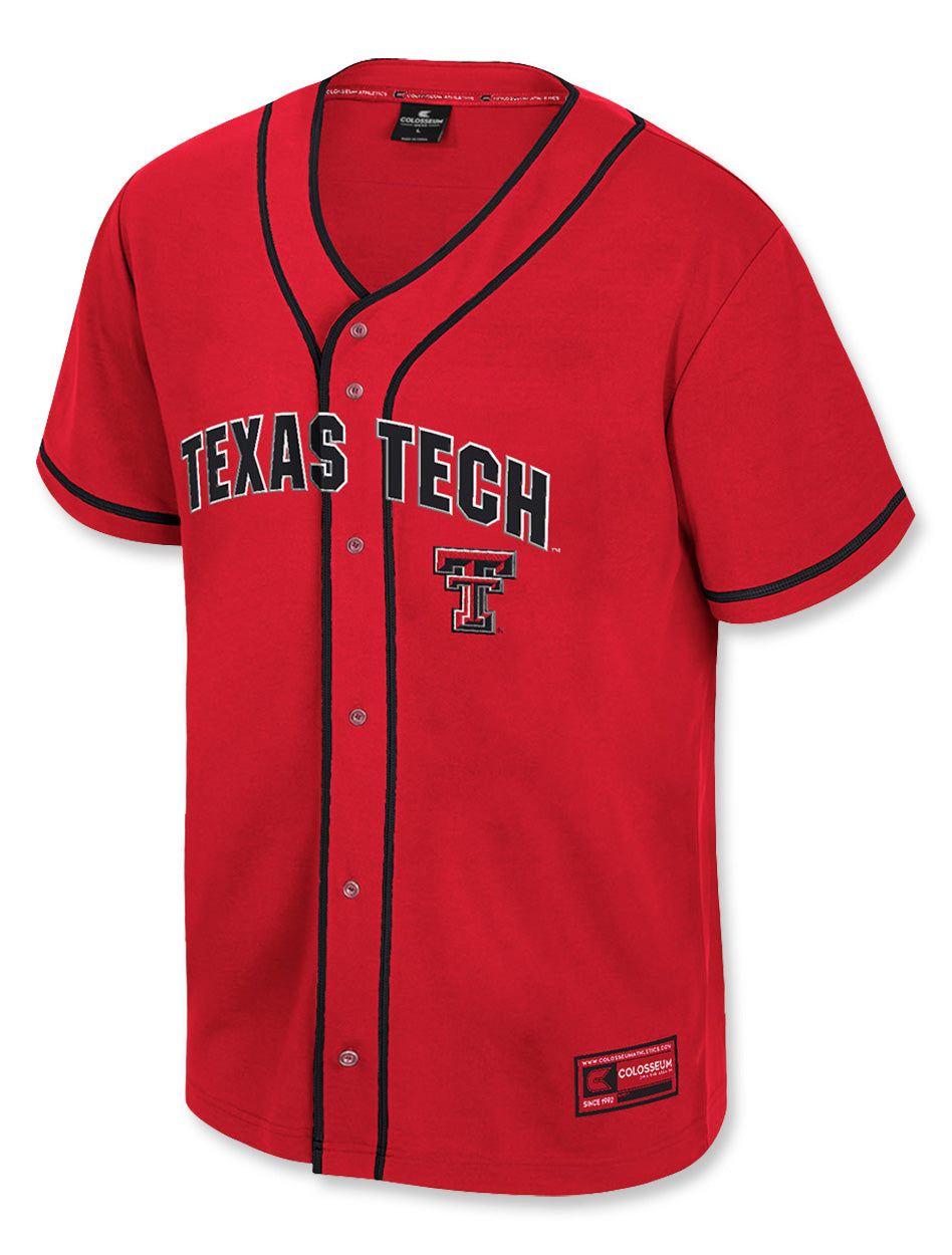 Texas Tech Youth Baseball Jersey, Texas Tech Kids Jersey, Red Raiders Baseball Jersey, Texas Tech Game Day Apparel, Texas Tech Youth Button-Up Jersey, Official NCAA Texas Tech Gear.