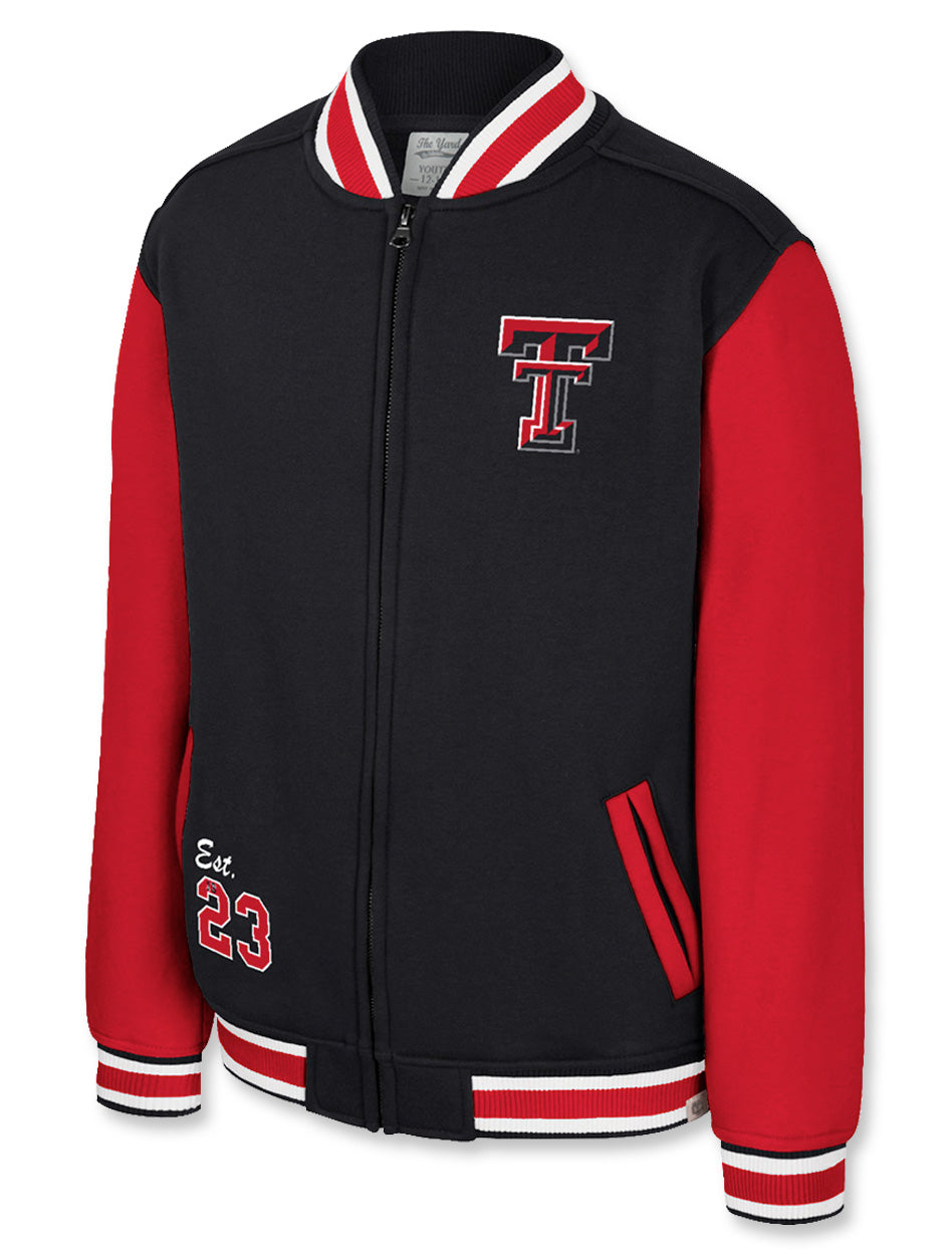 Texas Tech youth bomber jacket, Arena Texas Tech jacket, Texas Tech kids bomber, youth Red Raiders jacket, Texas Tech Grand Tour jacket, Texas Tech varsity jacket, Texas Tech full zip jacket, Wreck ’Em Tech youth jacket, kids Texas Tech outerwear, Texas Tech embroidered bomber, Red Raiders gameday youth apparel, Texas Tech jacket for boys, Texas Tech youth spirit wear. Texas Tech KIDS
Texas Tech Kids Outerwear
Texas Tech New Products
Texas Tech Youth
Youth Outerwear