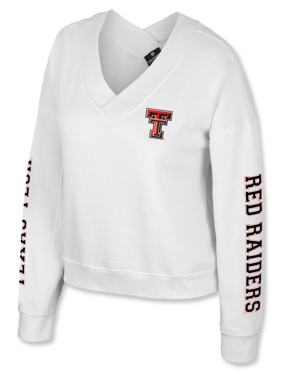 Arena Texas Tech "Oh Crepe" Women's V-Neck Fleece Long Sleeve