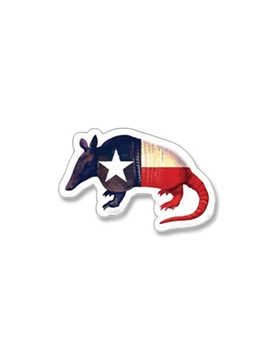 Armadillo Texas Flag Sticker