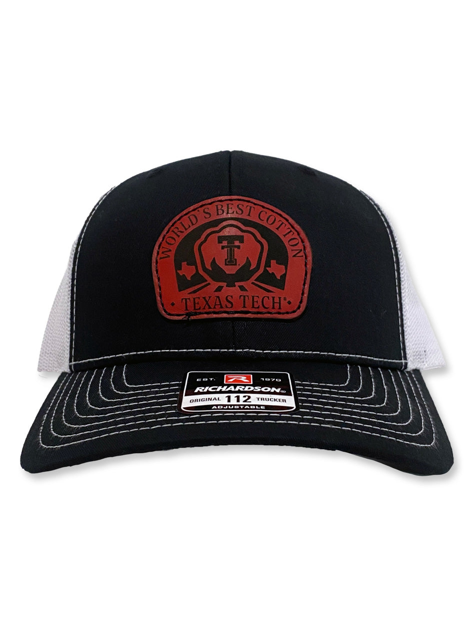 Texas Tech "Best Cotton" Leather Patch 112 Black Snapback Cap