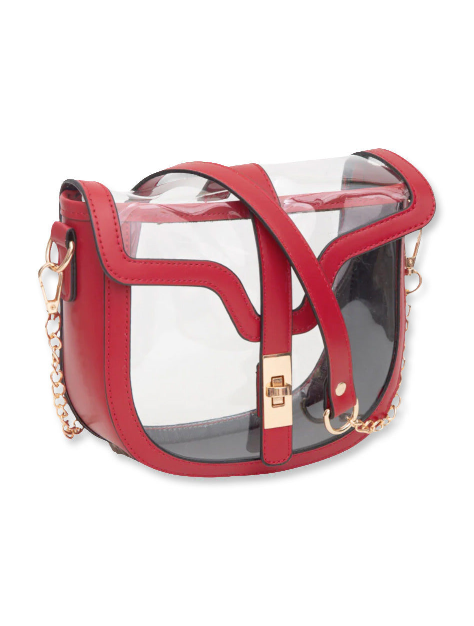 Texas Tech Women's Clothing
Texas Tech ACCESSORIES
Texas Tech Women's Accessories
Texas Tech Stadium Approved Bags
Texas Tech Bags & Travel
Texas Tech New Products
Texas Tech Bags
Texas Tech Clear Crossbody Bags
red clear purse, stadium approved clear bag, clear crossbody purse red trim, transparent handbag with gold chain, game day clear purse, NCAA regulation clear bag red, fashionable clear stadium purse, clear shoulder bag red, stadium approved crossbody bag, stylish clear purse for events