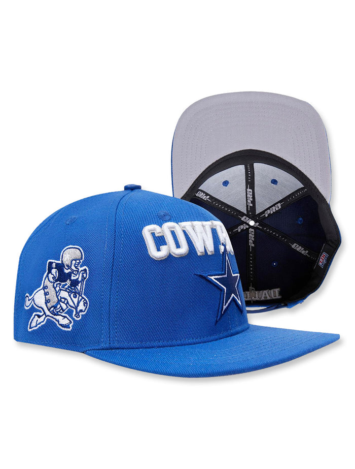 Dallas Cowboys "Retro" Classic Logo Dodger Blue Wool Snapback Flat Bill